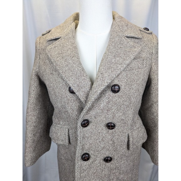 Vintage Fieldston Clothes Herringbone Double Breasted Wool Coat Women Read Size - Picture 3 of 12